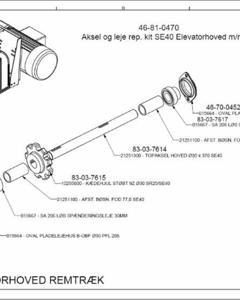 Shaft and bearing rep. kit, elevatortop SE40, belt M&M
